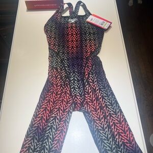 Women's Speedo Vanquisher Kneeskin Tech Suit Swimsuit - Siren Red - 30 - RARE